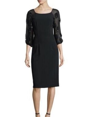 sachin + babi charlotte sequin embelished sleeves dress